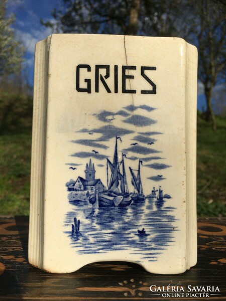Antik fajansz fűszertartó Gries (dara)