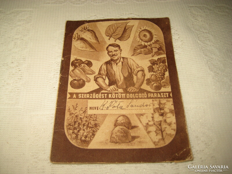 The working peasant made a contract, farmer's booklet from the 50s, 10 x 14 cm