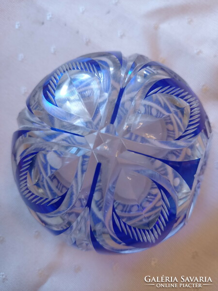 Kék színű Ajka kristály különleges hamuzó gömb (No.0069718/7)