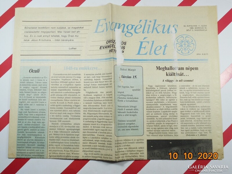 Old retro newspaper - evangelical life - December 31, 1989. Birthday gift