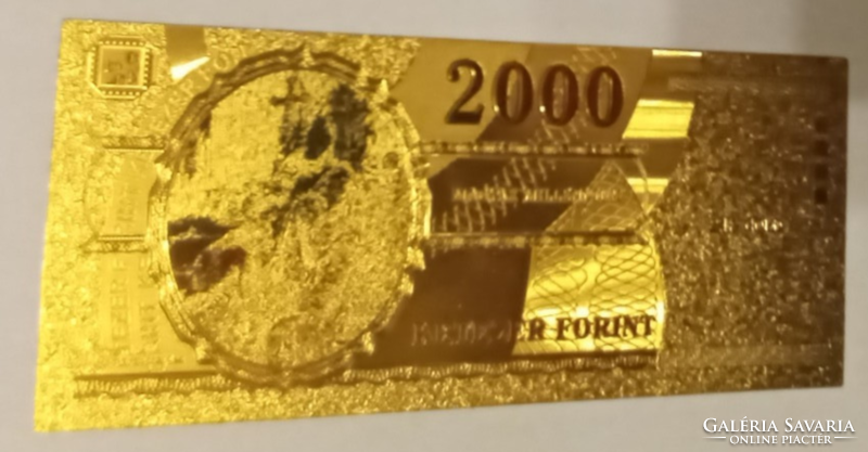 24 karátos aranyozott 2000 forint