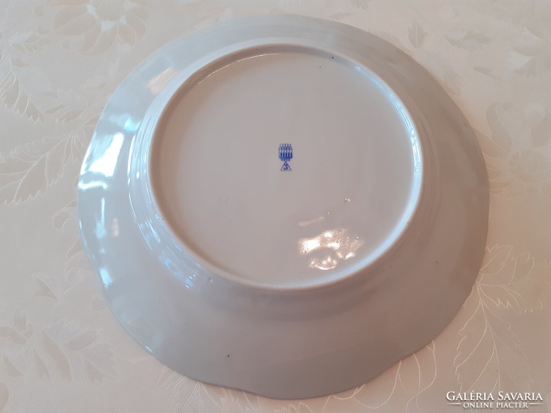 Old Zsolnay porcelain plate small flat plate with flowers