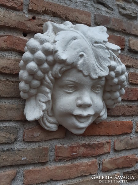 Ifjú  Bacchus- fej szobor műkőből- Vízköpőnek is alkalmas