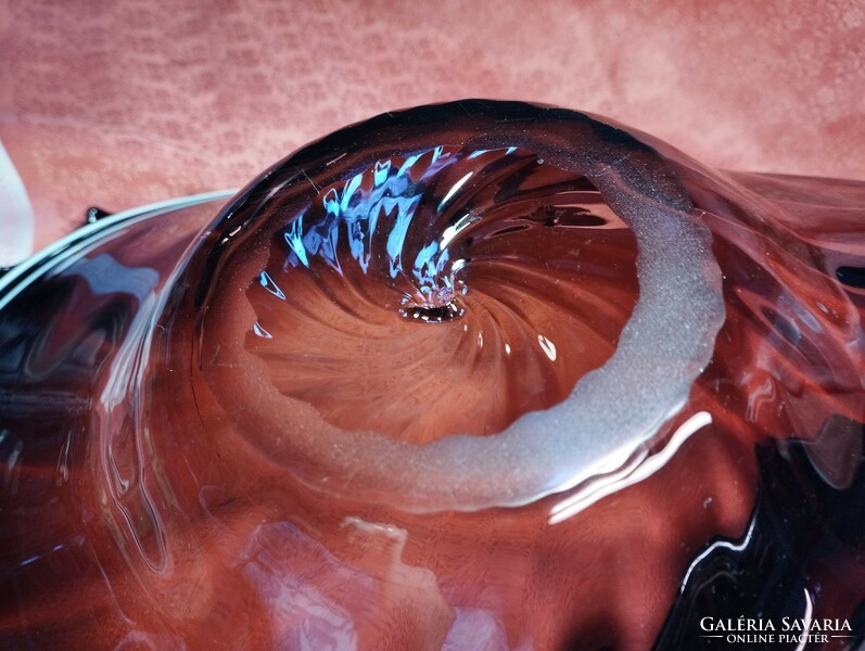 Gyönyörű kagyló formájú üveg asztalközép