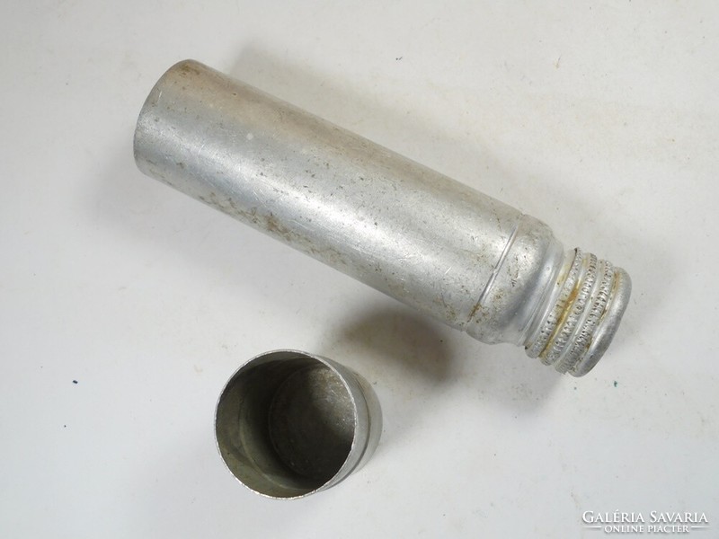 Old retro aluminum storage bottle box cylinder