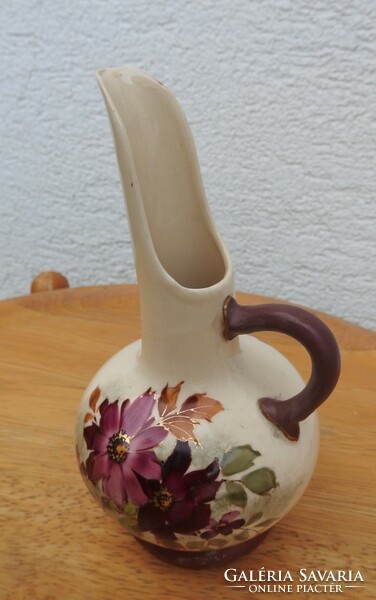 Zsolnay hand painted earthenware carafe