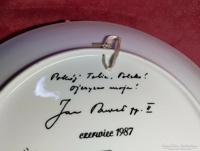 II. János pápa porcelán dísztányéron