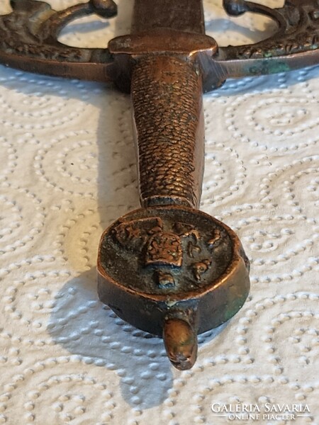 40 cm!! Rare dagger with antique bronze handle
