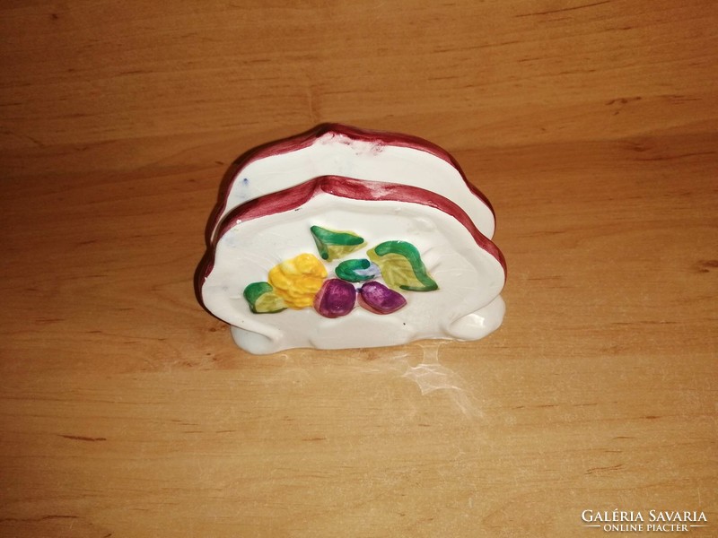 Glazed embossed ceramic napkin holder (22/d)