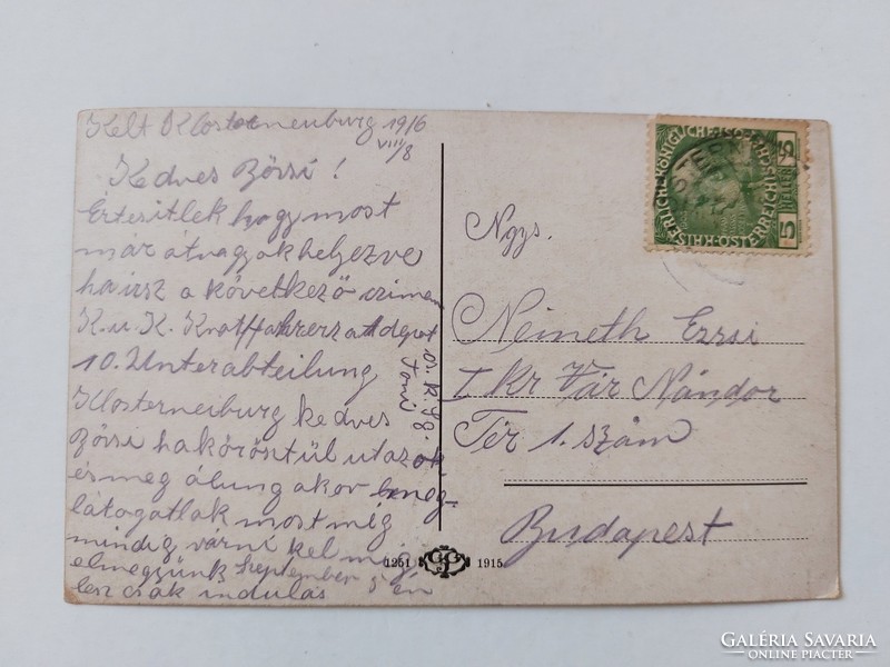 Régi képeslap 1916 Klosterneuburg fotó levelezőlap