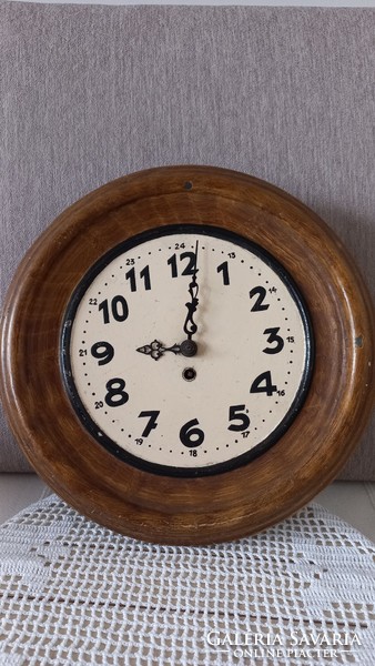 Retro /1925/ tin clock, incomplete, copper junghaus structure, diameter: 30 cm, box: 5 x 16 cm.