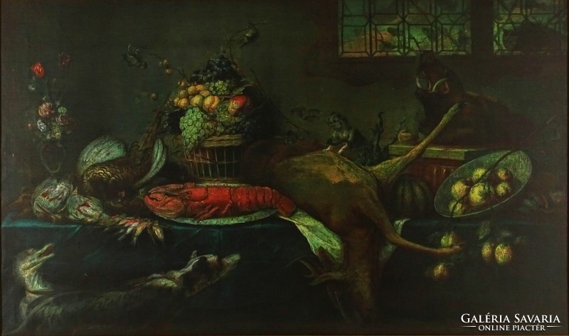 1M488 xx. Century painter: table still life with lobster