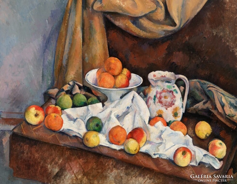 Cézanne  -Csendélt virágos vázával - vakrámás vászon reprint
