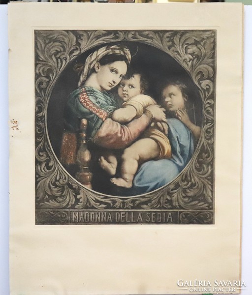Madonna della sedia, etching after raffaelo