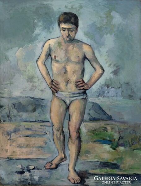 Cézanne - A nagy fürdőző férfi - vakrámás vászon reprint