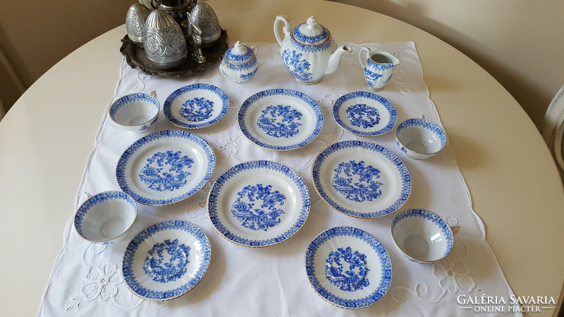Gyönyörű Bavaria "China Blau"porcelán reggeliző,teás-kávéskészlet