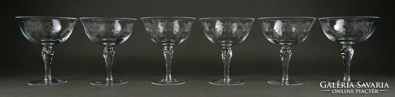 1M493 beautiful old stemmed champagne glasses set of 6 pieces