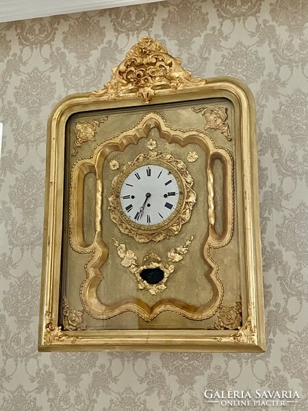 Antique Biedermeier large frame clock
