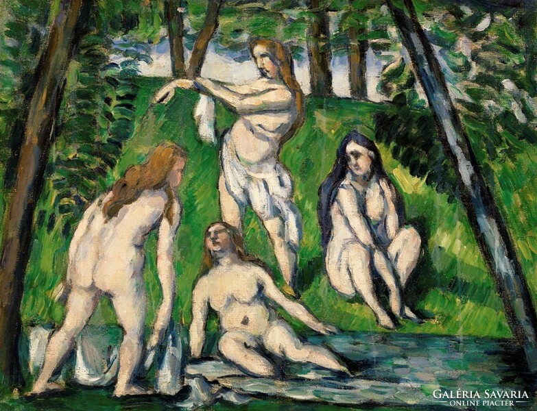 Cézanne - Négy fürdőző - vakrámás vászon reprint