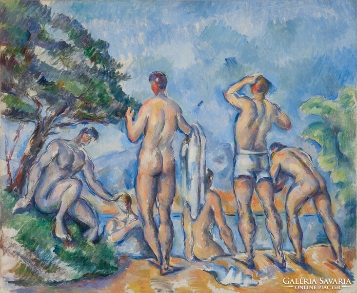 Cézanne - Fürdőző férfiak - vakrámás vászon reprint