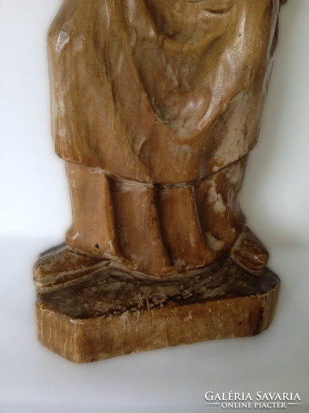 58 cm magas, kézzel faragott, fa,spanyol, arató nő szobor, XX.sz. első fele