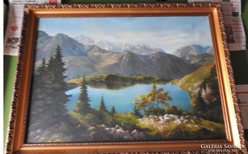 Huge oil / canvas painting by Gyula Háry