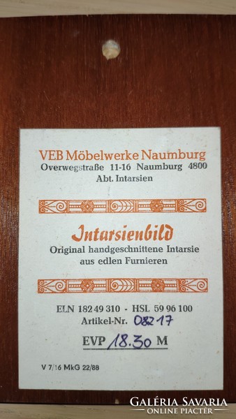 VEB Möbelwerke Naumburg fa intarzia képek párban