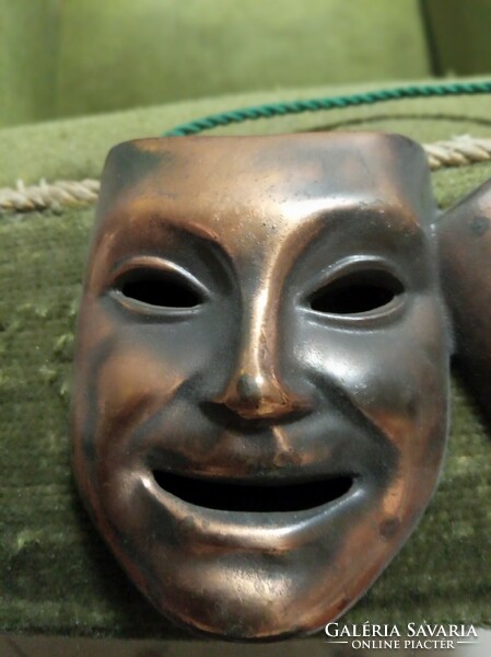 Copper crying-laughing masks