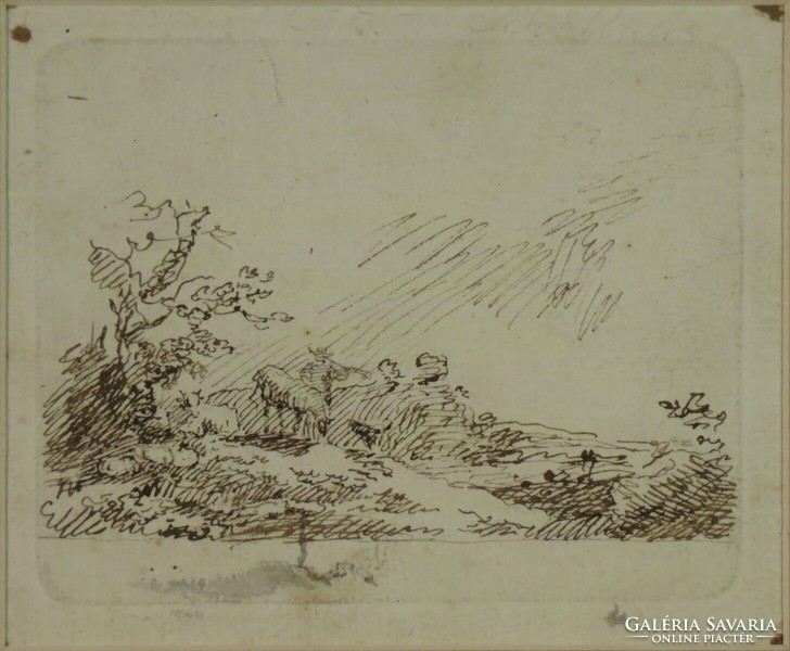 C. P. Schallhas: landscape with a shepherd 1796