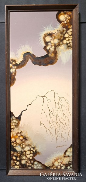 Drabant marked: mushrooms and roots - 1990 - oil painting - andrás drabant? contemporary