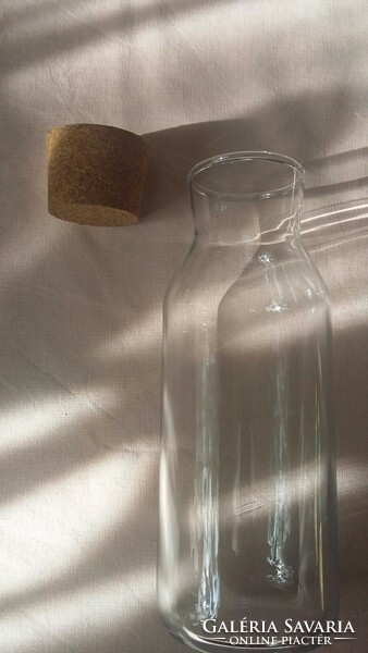 Ikea glass jug, spout with cork stopper