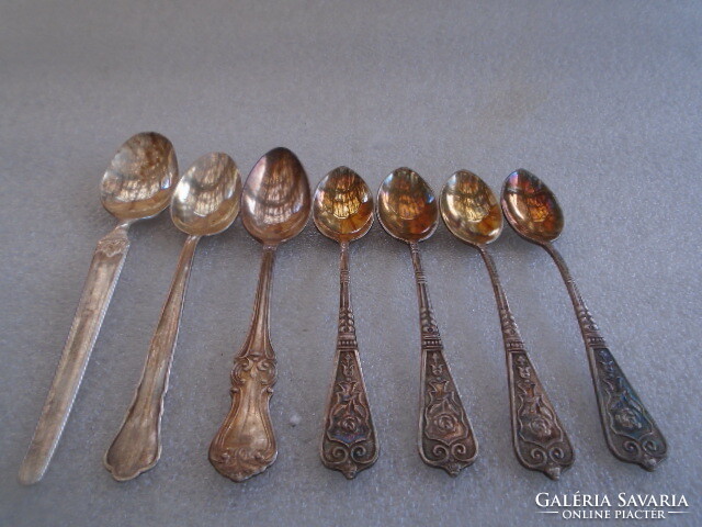 7 silver-plated double (thick silver-plated) mocha spoons