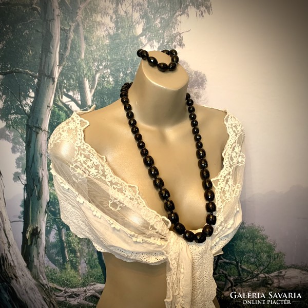 72 Cm Italian vintage necklace + bracelet from the 1970s/80s, flawless quality pearl necklaces
