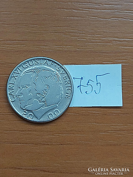 SVÉDORSZÁG 1 KORONA  2000 B, CARL XVI GUSTAF, Réz-nikkel  755