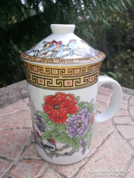 Bird mug with lid