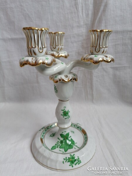 Three-pronged candlestick with Apony pattern from Herend (glued)