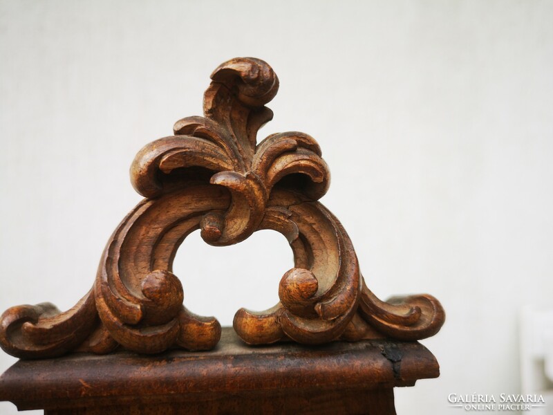 Antik Bécsibarokk rokokó stílusú fa asztali óra