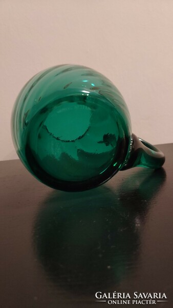 Smaragd zöld, csavart mintás üveg bögre