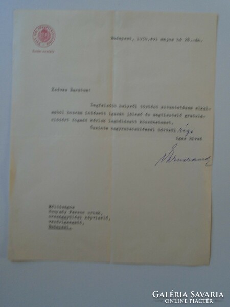Za432.13 Mag. Out. Autograph letter of Minister of Finance - Aurél Dörner PM Ministerial Counselor, 1936