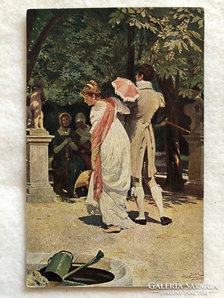 Antik romantikus képeslap                      -3.