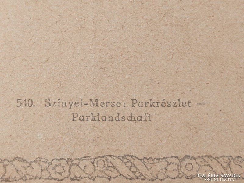 Old postcard Hungarian art postcard szinyei-merse: park detail