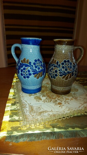 Marzi & Remy kerámia váza kék mázas jelzett kancsó ritka