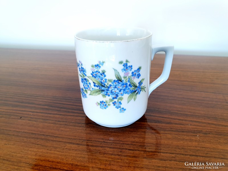 Old Zsolnay porcelain mug forget-me-not tea cup