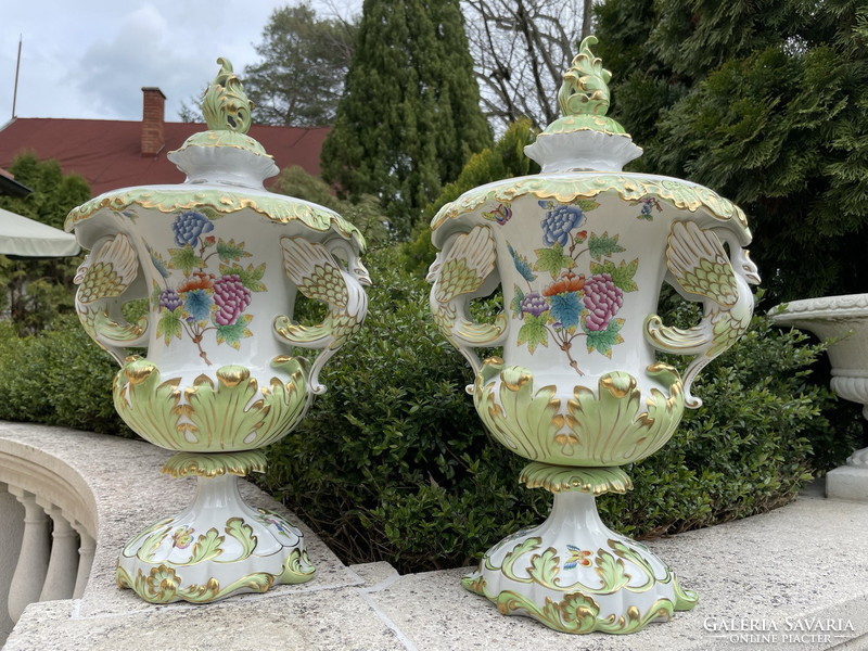 Herend huge victorian patterned rococo vases in pairs !!!!! 57,8Cm !!