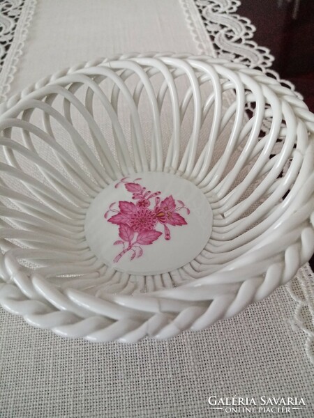 Appony pattern Herend porcelain basket, bowl