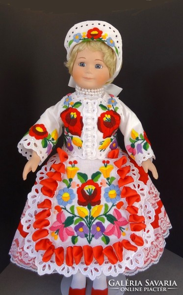 Kalocsai porcelain doll