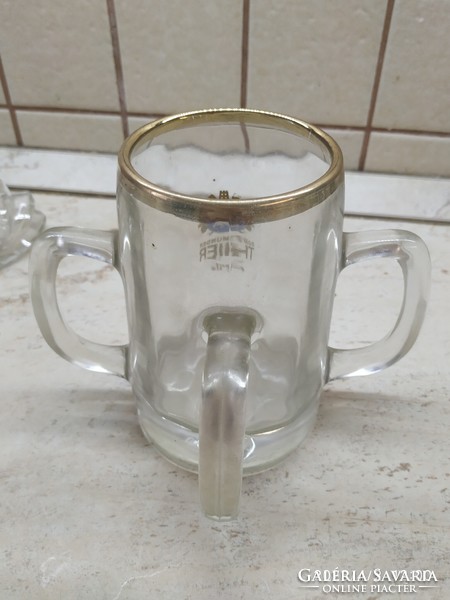3 thick glass beer mugs for sale!