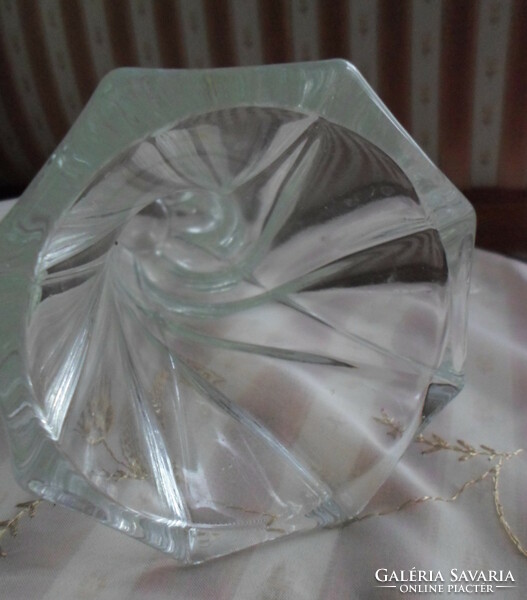 Retro twisted glass vase (1970s-1980s, thick glass, vase)