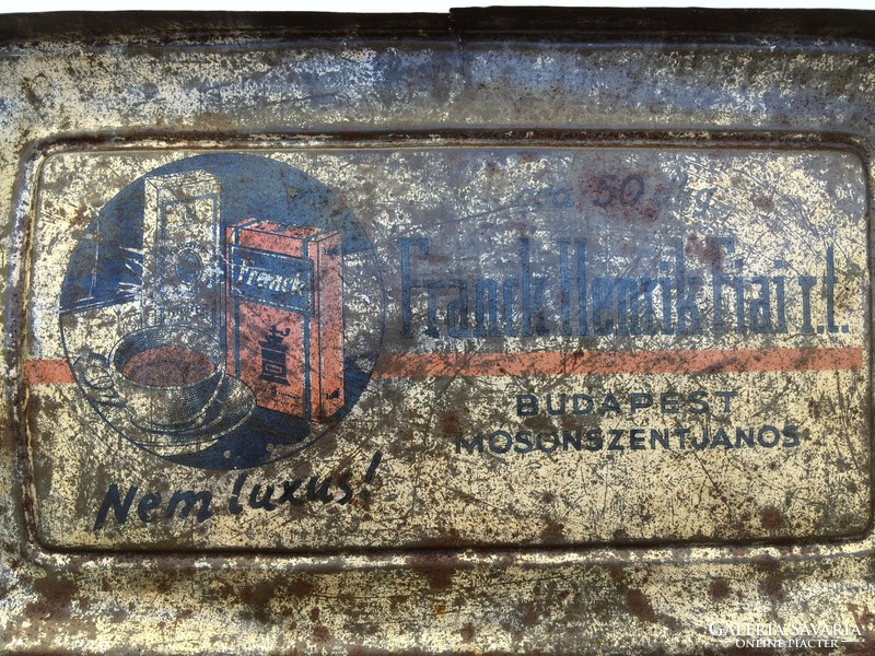Old metal box Frank coffee box tin box