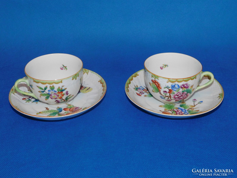 Herend Victoria giant antique tea cup + saucer pair